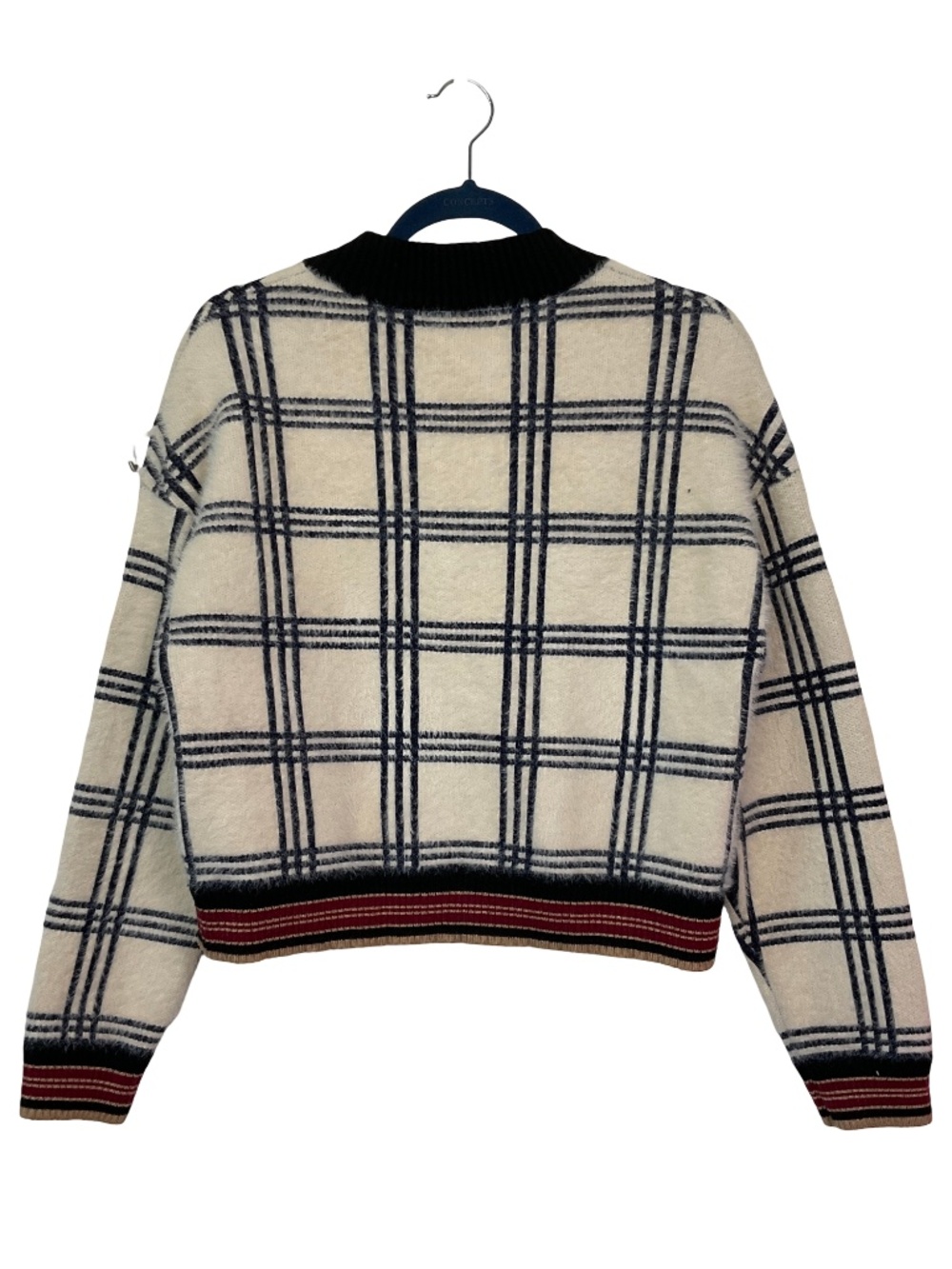 Mango Textured Check Cardigan Jacket - Picture 4 of 8